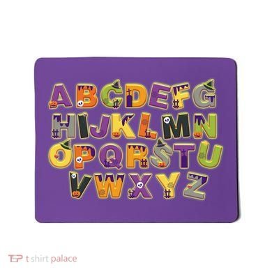 Funny Creepy Spooky Alphabet Letters Mousepad
