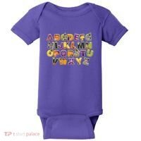 Funny Creepy Spooky Alphabet Letters Baby Bodysuit thumb 0