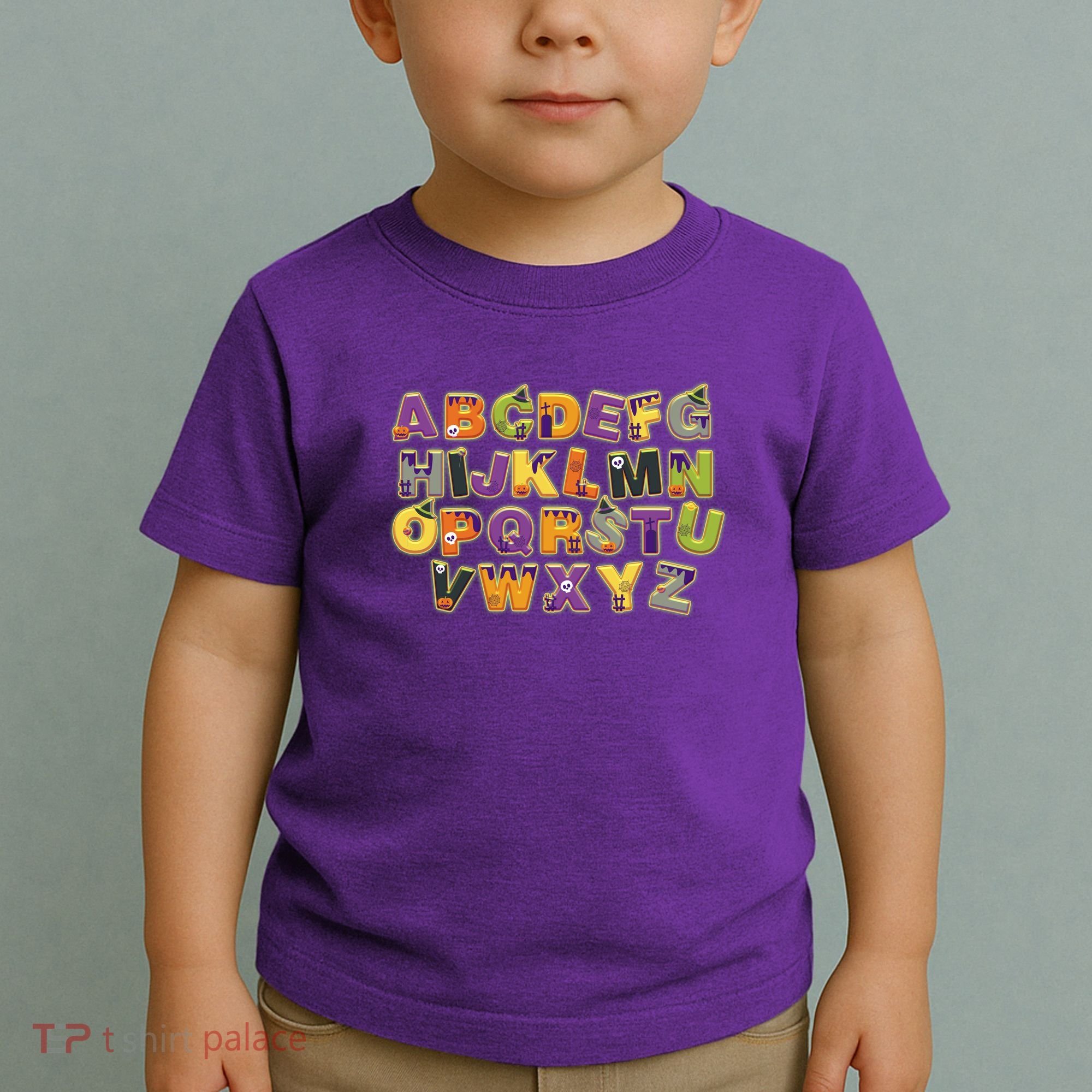 Funny Creepy Spooky Alphabet Letters Toddler T-Shirt