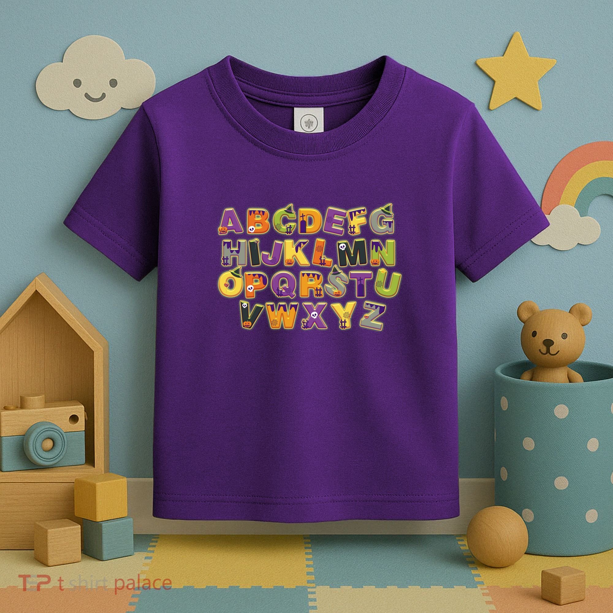 Funny Creepy Spooky Alphabet Letters Toddler T-Shirt