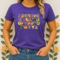 Funny Creepy Spooky Alphabet Letters Women's T-Shirt thumb 2