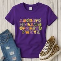 Funny Creepy Spooky Alphabet Letters Women's T-Shirt thumb 3
