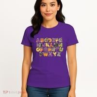 Funny Creepy Spooky Alphabet Letters Women's T-Shirt thumb 4