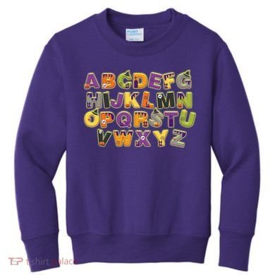Funny Creepy Spooky Alphabet Letters Kids Sweatshirt