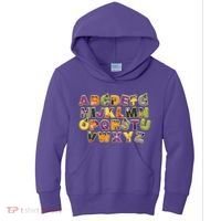 Funny Creepy Spooky Alphabet Letters Kids Hoodie thumb 0