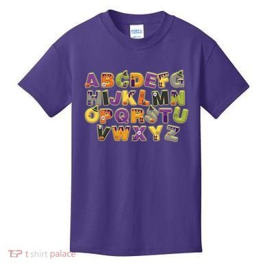 Funny Creepy Spooky Alphabet Letters Kids T-Shirt