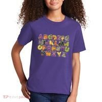 Funny Creepy Spooky Alphabet Letters Kids T-Shirt thumb 2