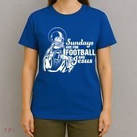 Funny Christian Sundays Are For Football And Jesus T-Shirt thumb 4