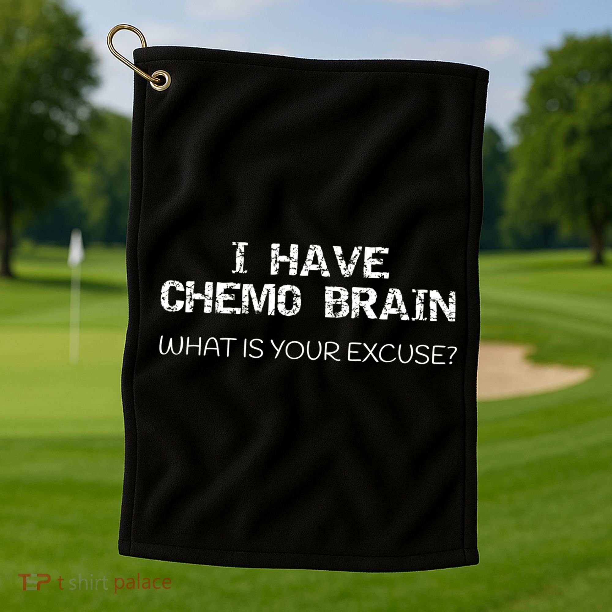 Funny Cancer Sucks Gift I Have Chemo Brain Gift Golf Towel