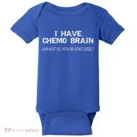 Funny Cancer Sucks Gift I Have Chemo Brain Gift Baby Bodysuit thumb 0