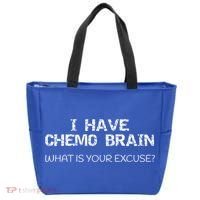 Funny Cancer Sucks Gift I Have Chemo Brain Gift Tote Bag thumb 0