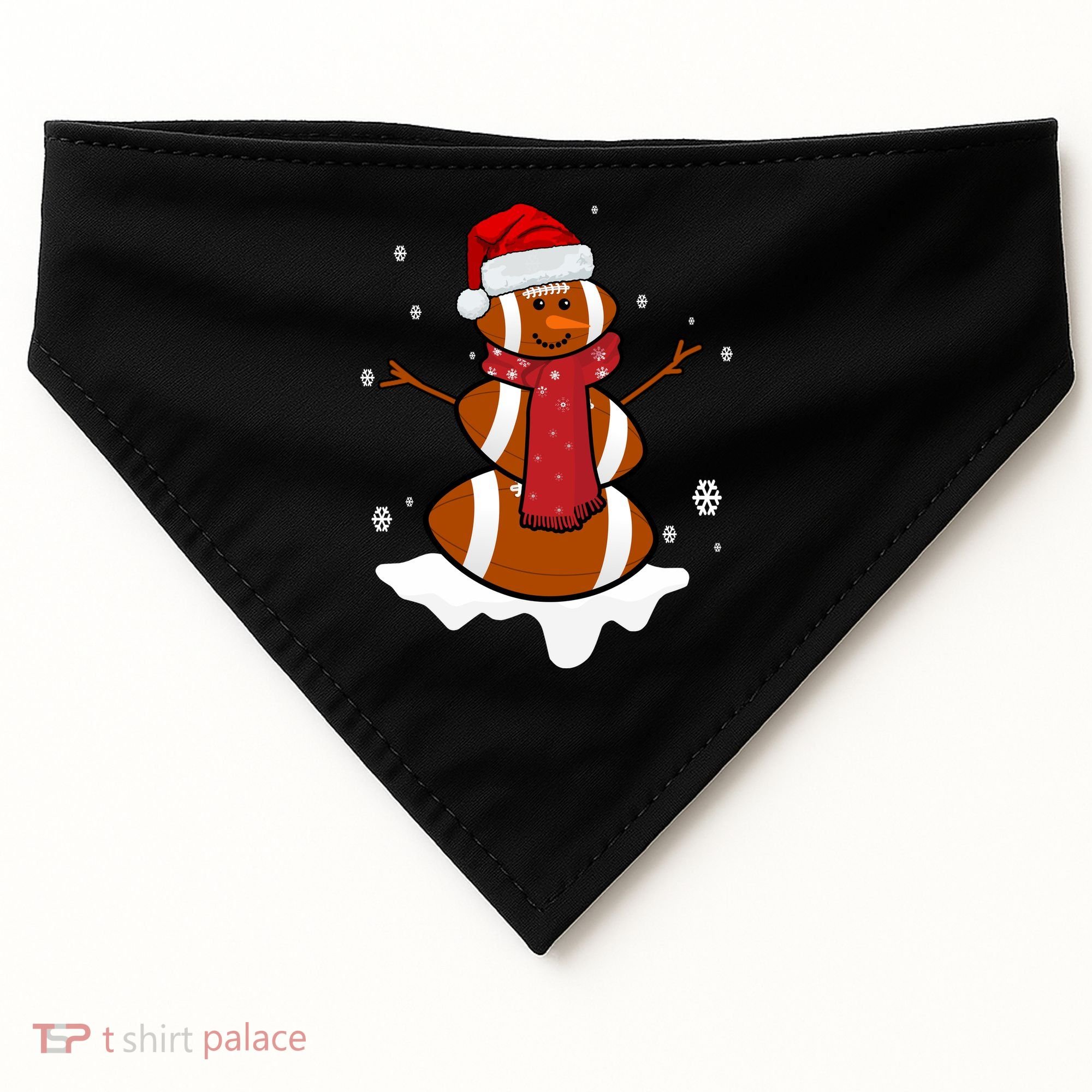 Football Christmas Snowman USA-Made Doggie Bandana