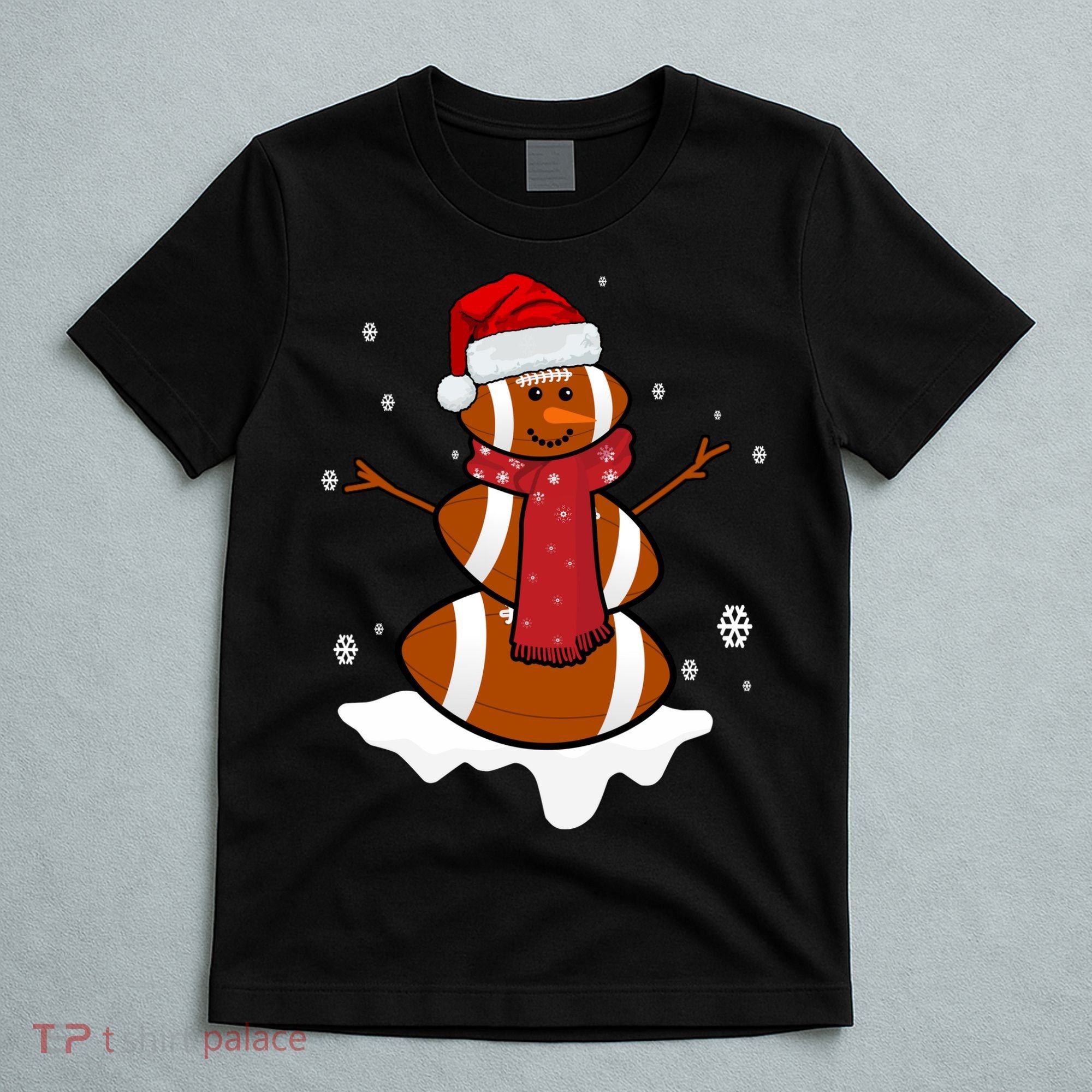 Football Christmas Snowman T-Shirt