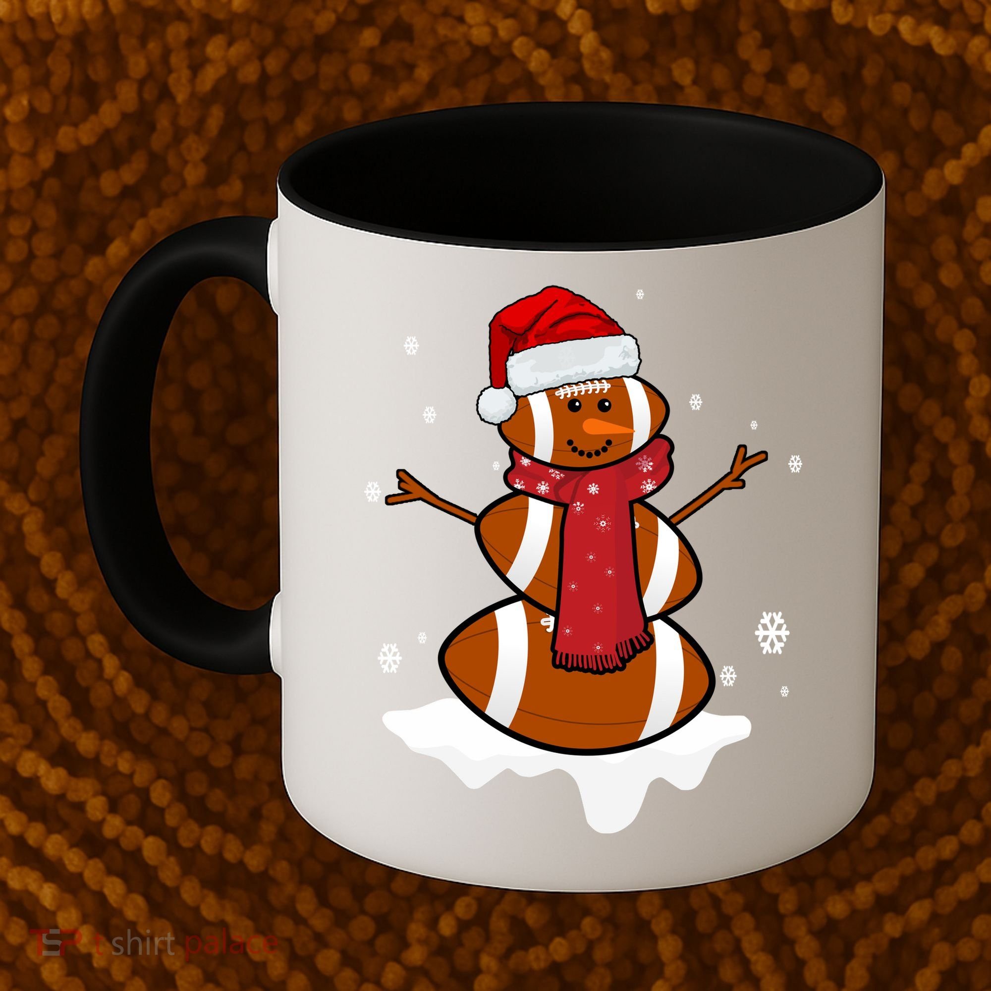 Football Christmas Snowman Coffee Mug