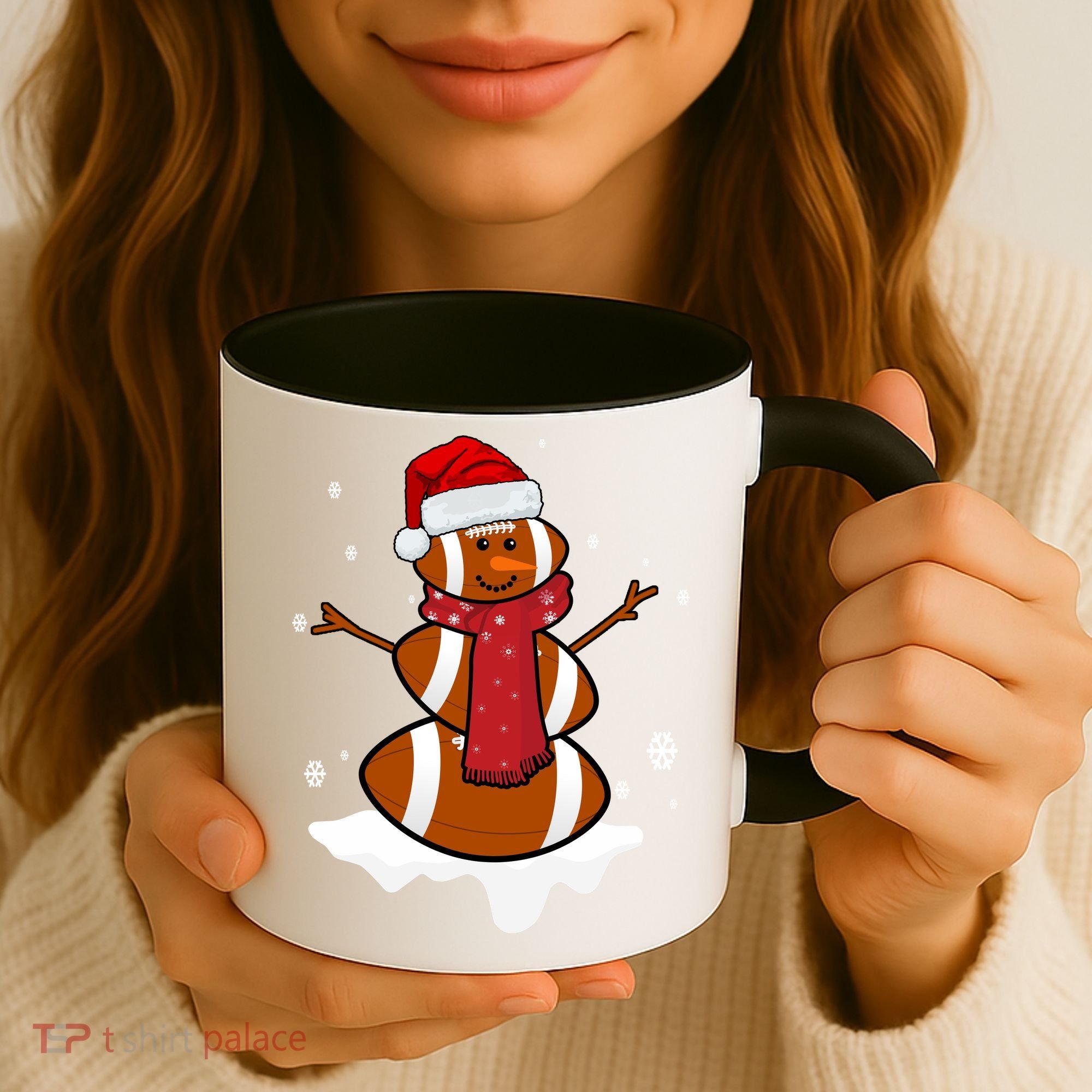 Football Christmas Snowman Coffee Mug