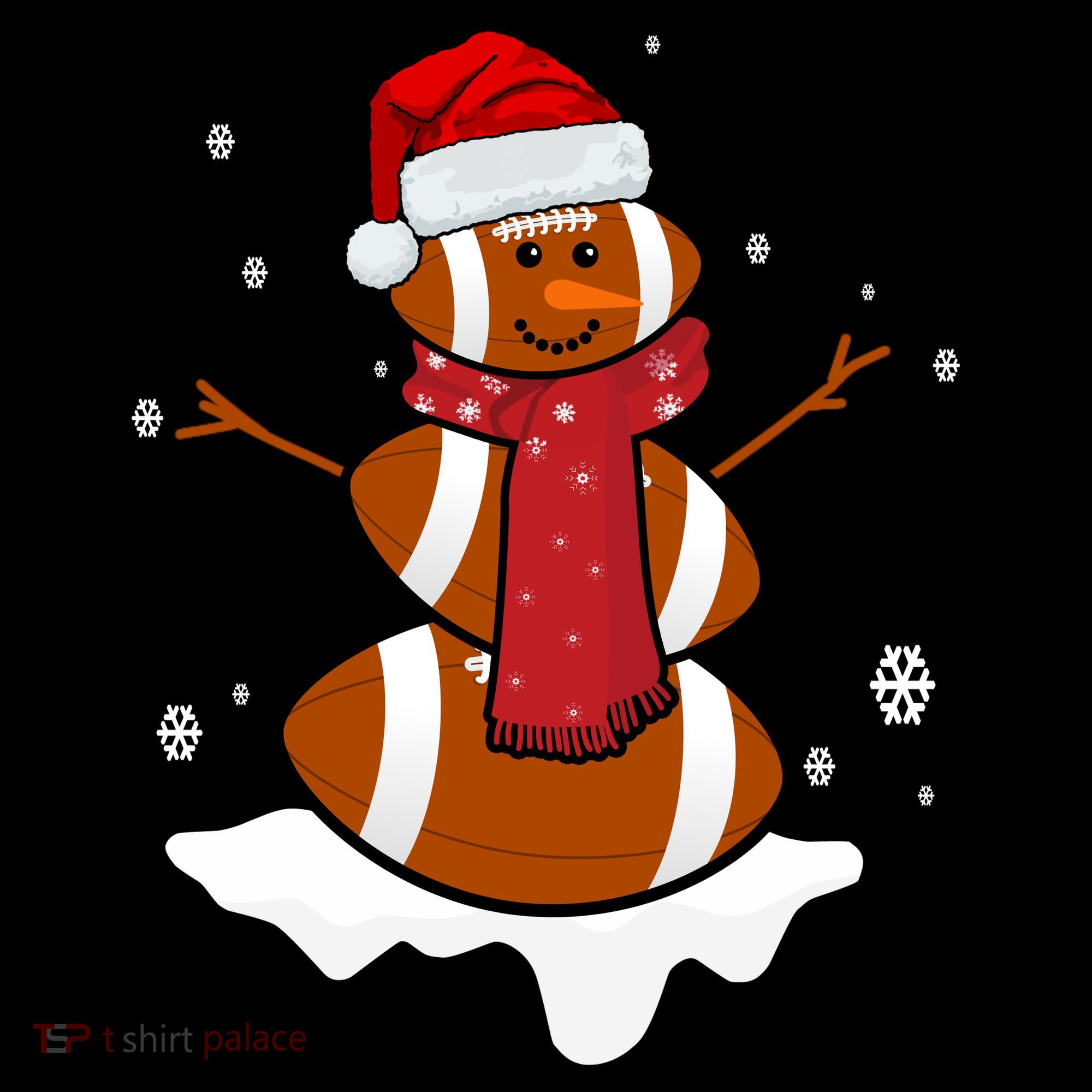 Football Christmas Snowman Women's Hoodie