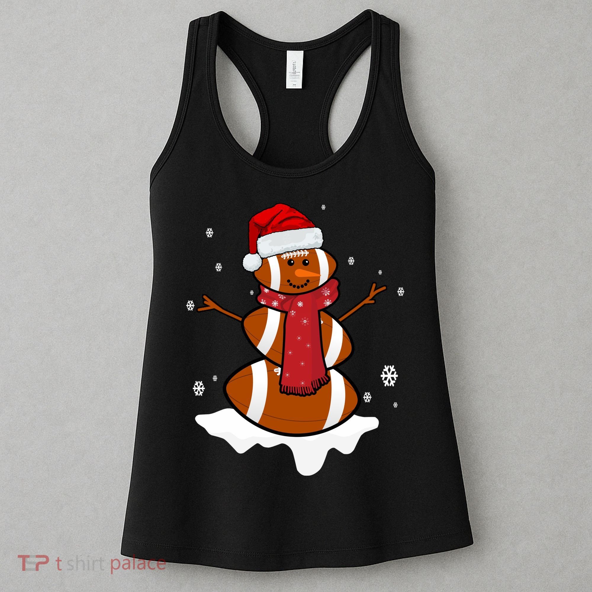 Football Christmas Snowman Women's Tank Top