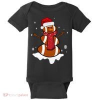 Football Christmas Snowman Baby Bodysuit thumb 0