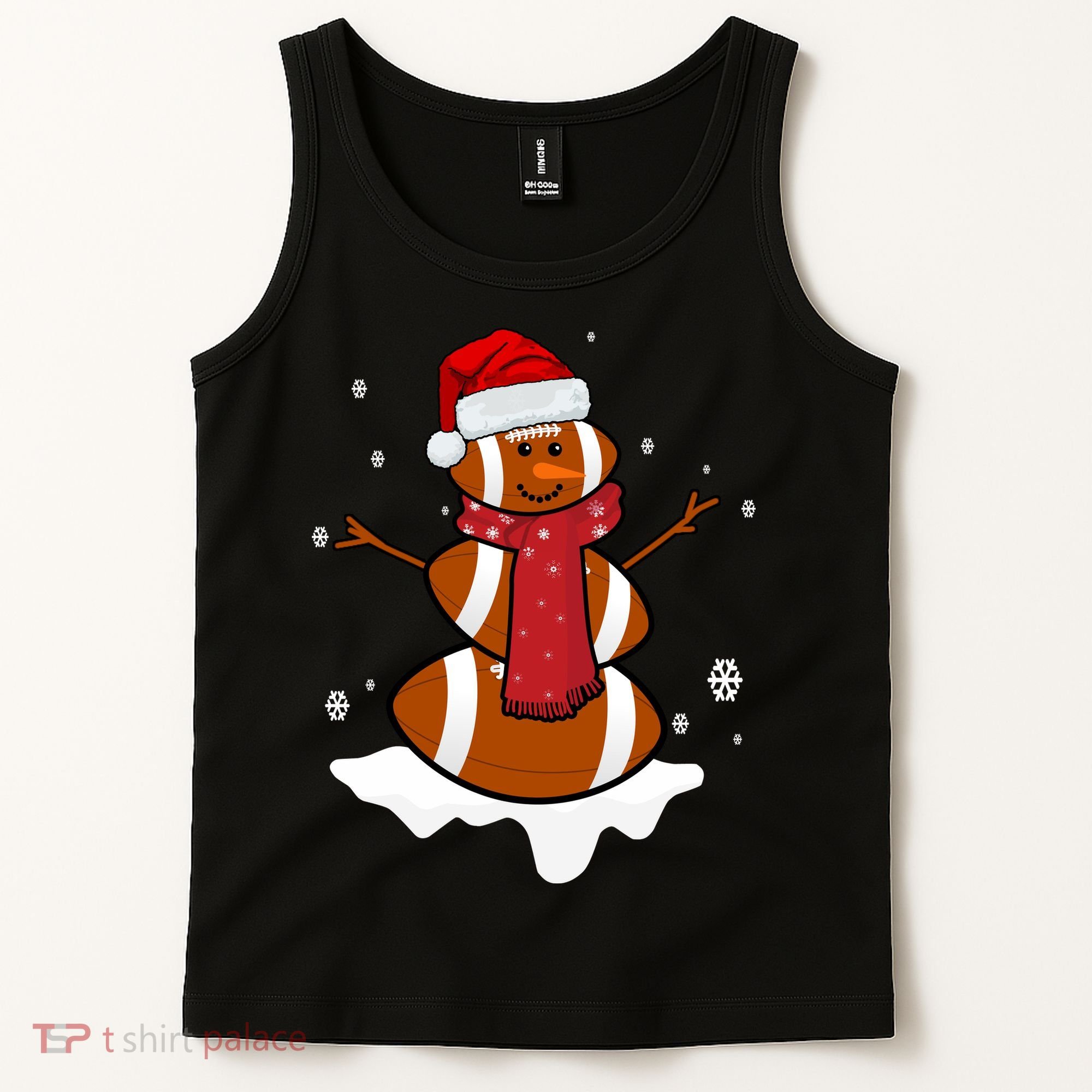 Football Christmas Snowman Tank Top