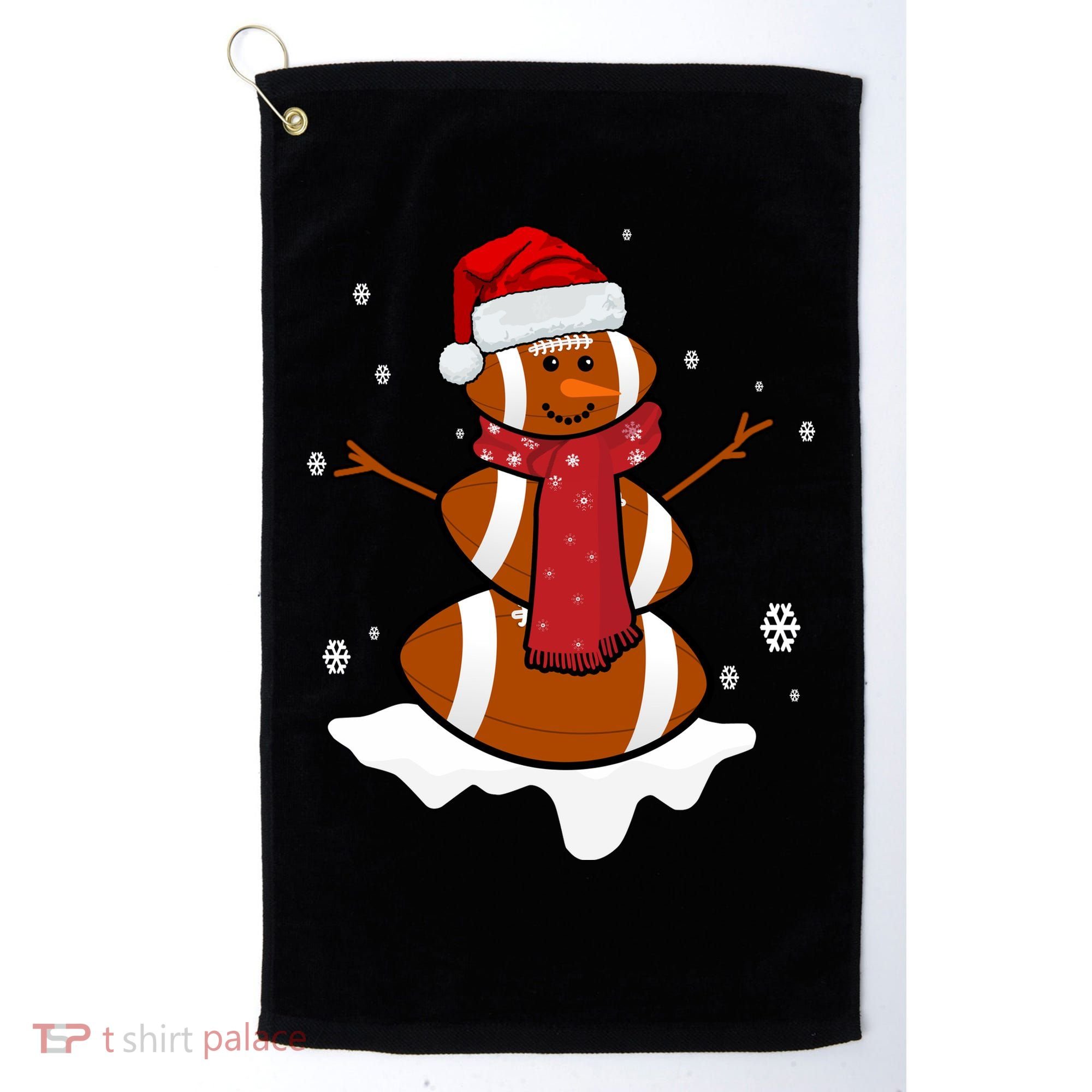 Football Christmas Snowman Golf Towel