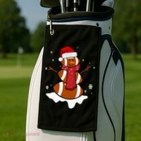 Football Christmas Snowman Golf Towel thumb 2