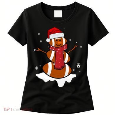 Football Christmas Snowman Women's T-Shirt