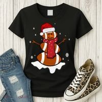 Football Christmas Snowman Women's T-Shirt thumb 3