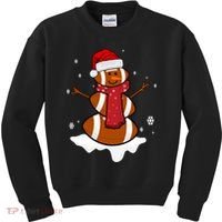 Football Christmas Snowman Kids Sweatshirt thumb 0