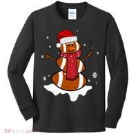 Football Christmas Snowman Kids Long Sleeve Shirt thumb 0