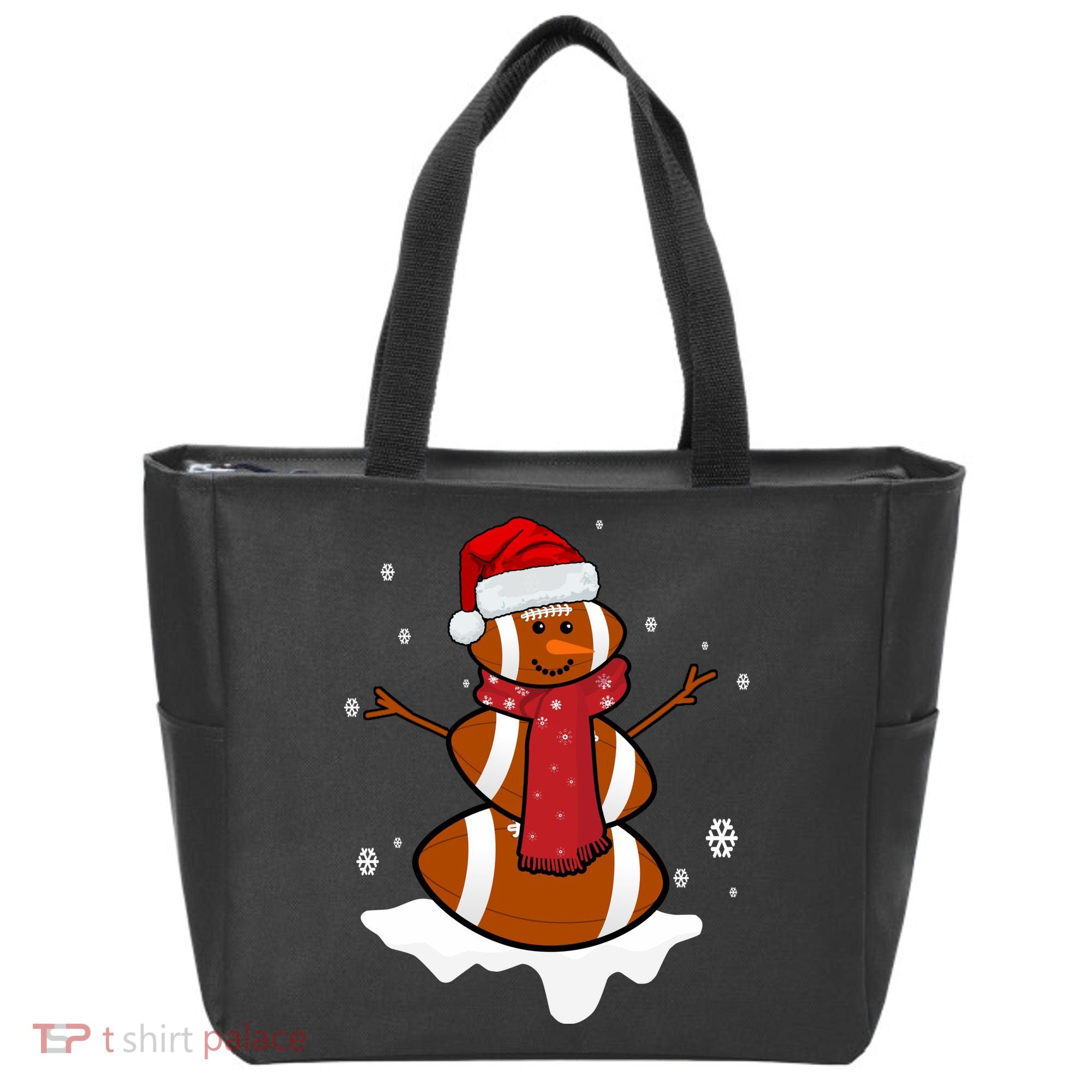 Football Christmas Snowman Tote Bag