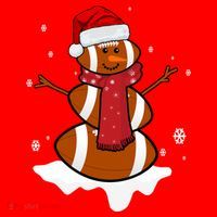Football Christmas Snowman Santa Hat thumb 1