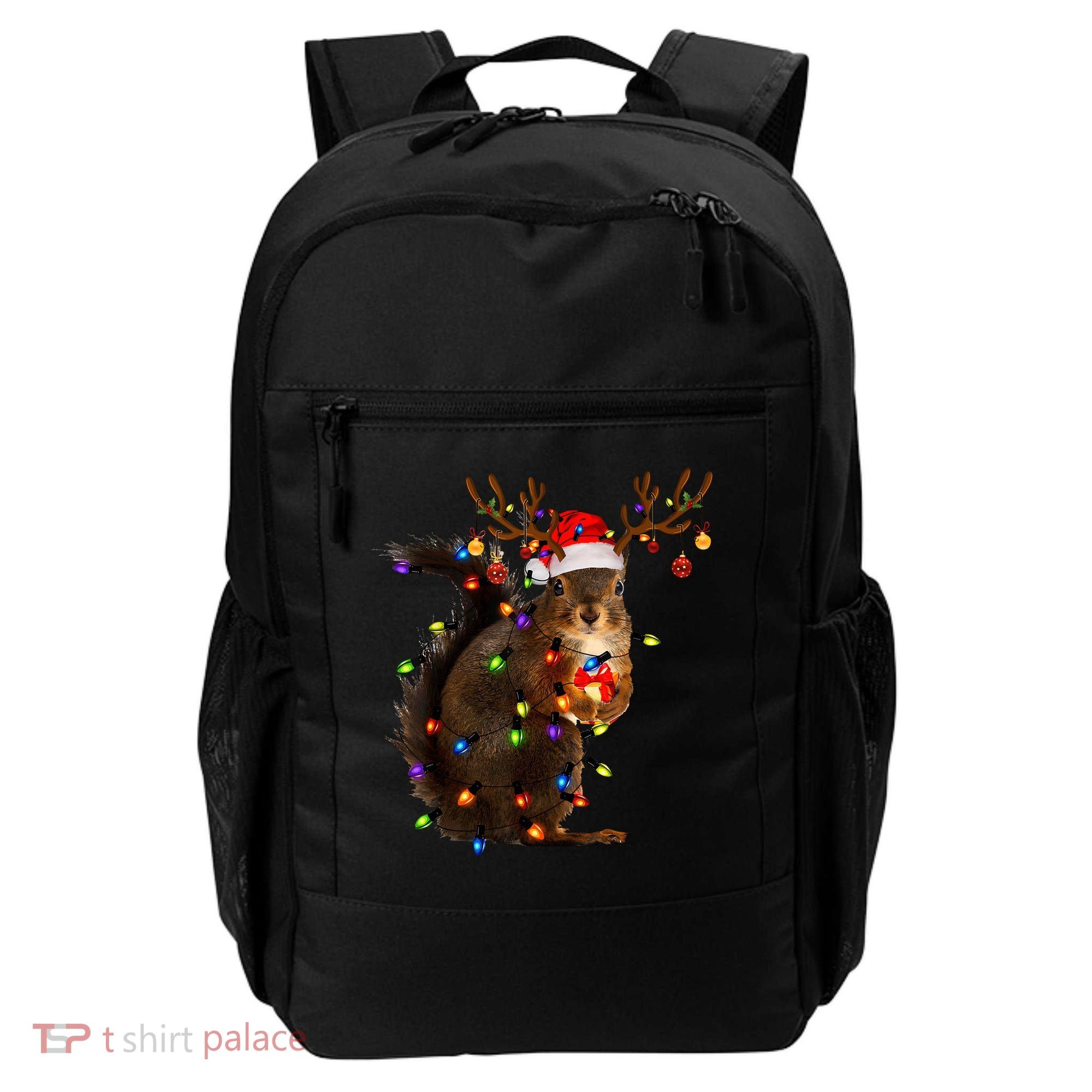 Funny Christmas Squirrel Lights Reindeer Christmas Costume Backpack