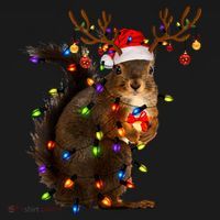 Funny Christmas Squirrel Lights Reindeer Christmas Costume Coaster thumb 2