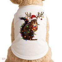 Funny Christmas Squirrel Lights Reindeer Christmas Costume Doggie Tank thumb 0