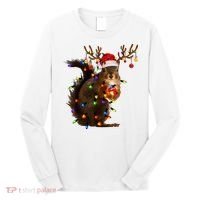 Funny Christmas Squirrel Lights Reindeer Christmas Costume Long Sleeve Shirt thumb 0