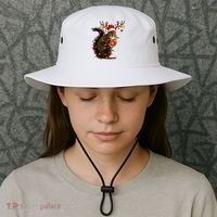 Funny Christmas Squirrel Lights Reindeer Christmas Costume Bucket Hat thumb 3