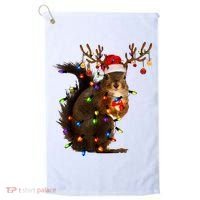 Funny Christmas Squirrel Lights Reindeer Christmas Costume Golf Towel thumb 0