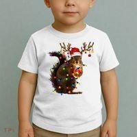 Funny Christmas Squirrel Lights Reindeer Christmas Costume Toddler T-Shirt thumb 2