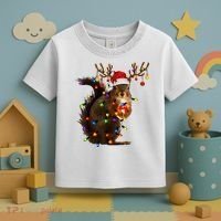 Funny Christmas Squirrel Lights Reindeer Christmas Costume Toddler T-Shirt thumb 3