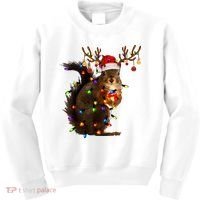 Funny Christmas Squirrel Lights Reindeer Christmas Costume Kids Sweatshirt thumb 0