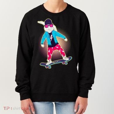 Funny Cool Skateboarding Easter Bunny Rabbit Women's Sweatshirt