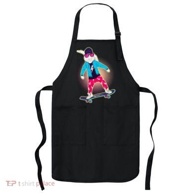 Funny Cool Skateboarding Easter Bunny Rabbit Apron