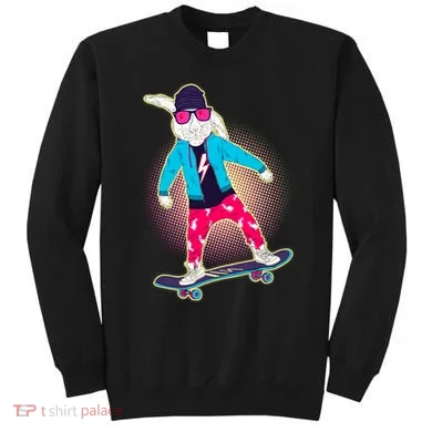 Funny Cool Skateboarding Easter Bunny Rabbit Sweatshirt