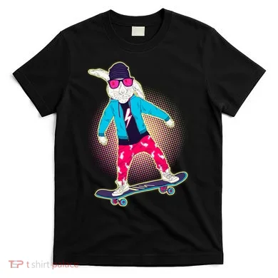 Funny Cool Skateboarding Easter Bunny Rabbit T-Shirt