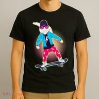Funny Cool Skateboarding Easter Bunny Rabbit T-Shirt thumb 3