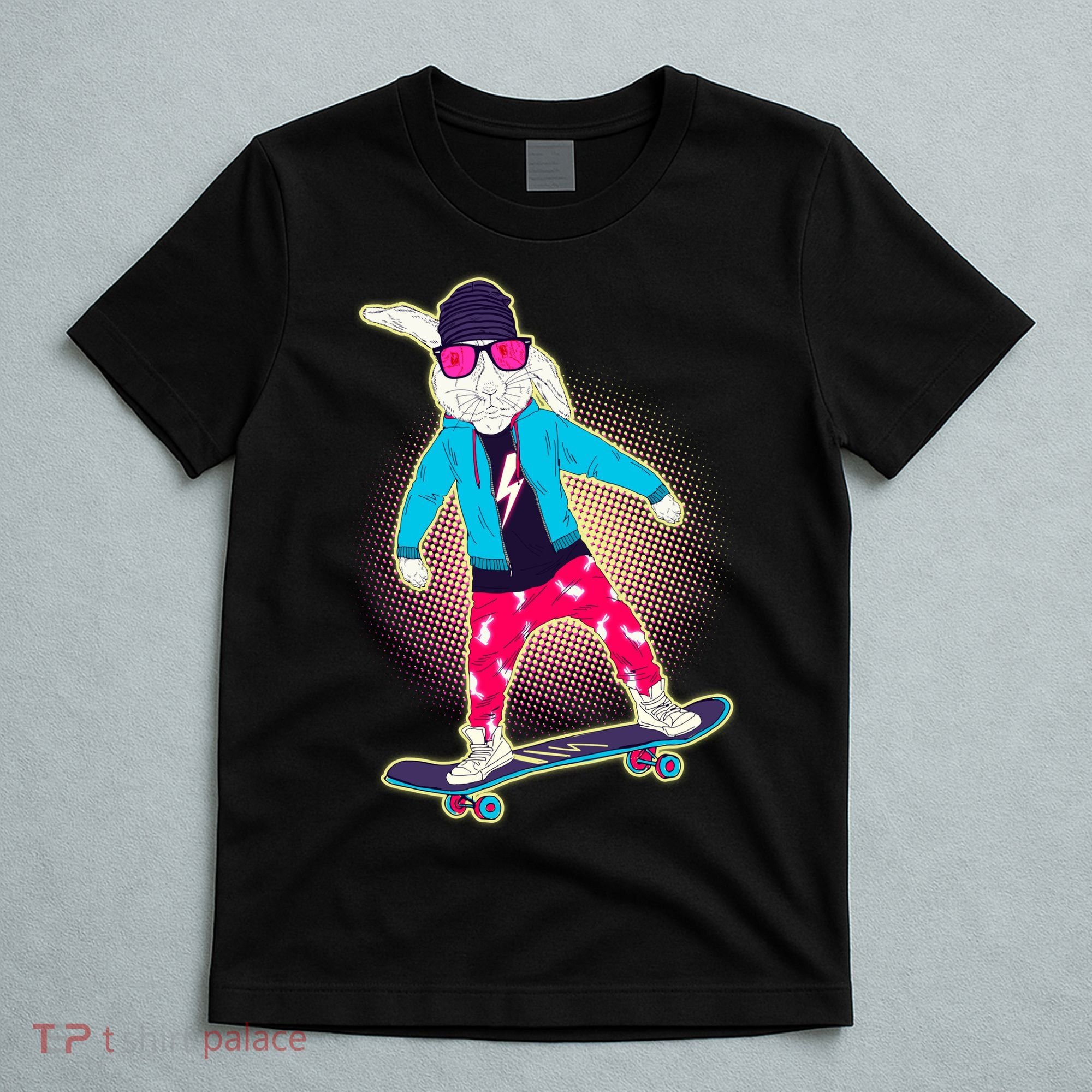 Funny Cool Skateboarding Easter Bunny Rabbit T-Shirt