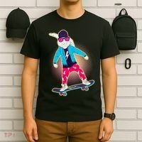 Funny Cool Skateboarding Easter Bunny Rabbit T-Shirt thumb 6