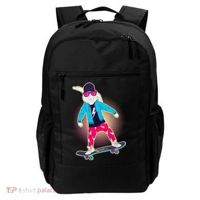Funny Cool Skateboarding Easter Bunny Rabbit Backpack
