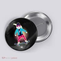 Funny Cool Skateboarding Easter Bunny Rabbit Button thumb 0