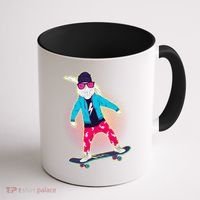 Funny Cool Skateboarding Easter Bunny Rabbit Coffee Mug thumb 1